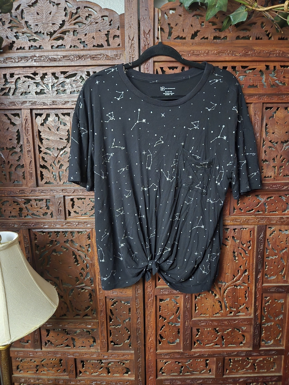 No Boundaries Black Constellation Print Short Sleeve Tee